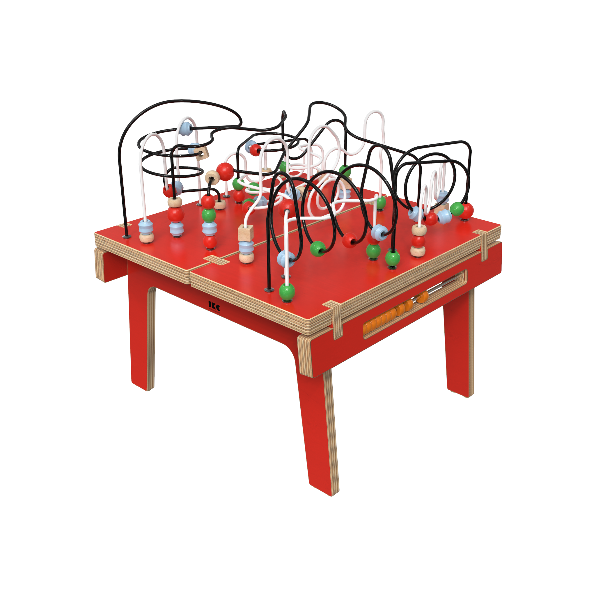Rode houten kralentafel voor kinderen | IKC Kindermeubels
