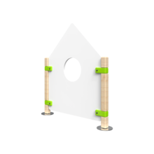 Laag hekwerk voor kinderhoek in de vorm van een huis | IKC Hekwerken